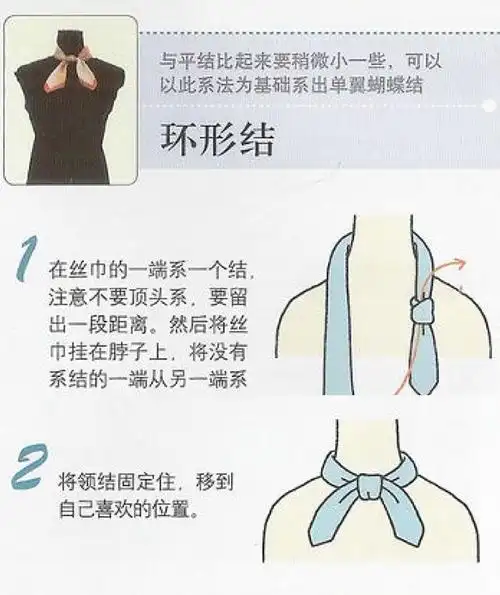 丝巾的基本系法-环形结1