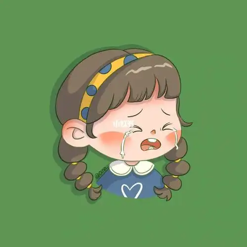 插画存档女生头像哭哭脸