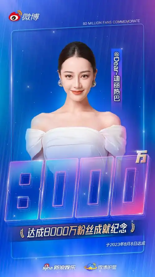 迪丽热巴微博粉丝破8000万