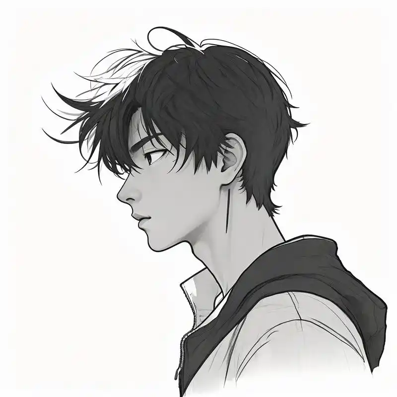 黑白素描男生头像99太帅了 黑白素描的男生头像,帅气又神秘,线条感