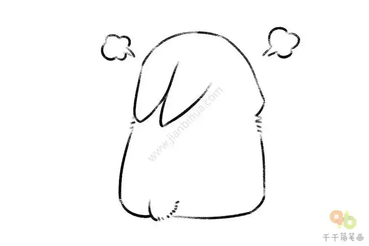 忧伤的兔子背影简笔画_兔子简笔画