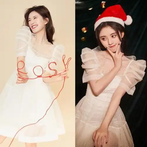 明星撞衫7:赵露思vs鞠婧祎