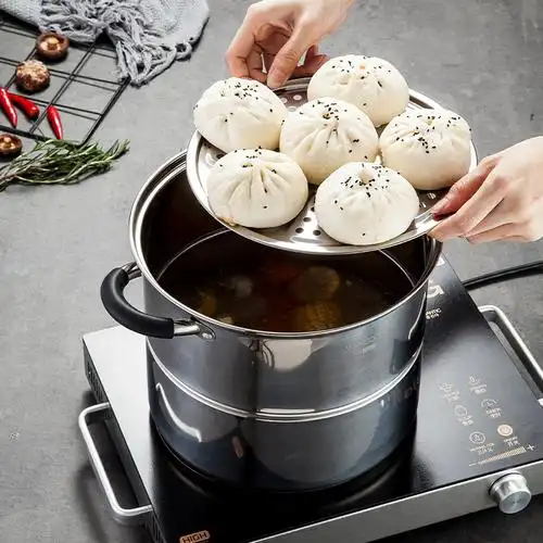 美厨家用不锈钢两层笼屉蒸锅馒头炖锅汤锅燃气蒸锅