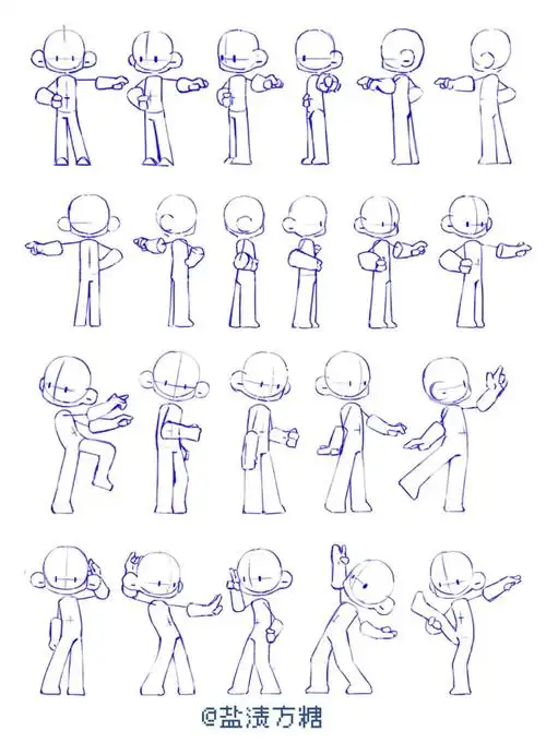 q版人物  #画画  #素体  #速写  #画画的日常 #人体动态