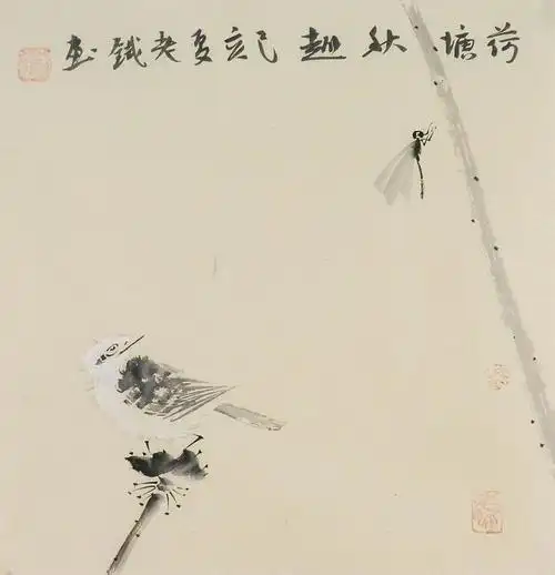 手绘字画书画客厅装饰画热销i070470老铁水墨国画花鸟画小品秋趣