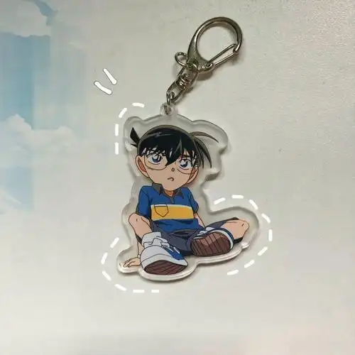 名侦探柯南足球钥匙扣亚克力双面透明挂件周边动漫工藤新一男礼物柯南