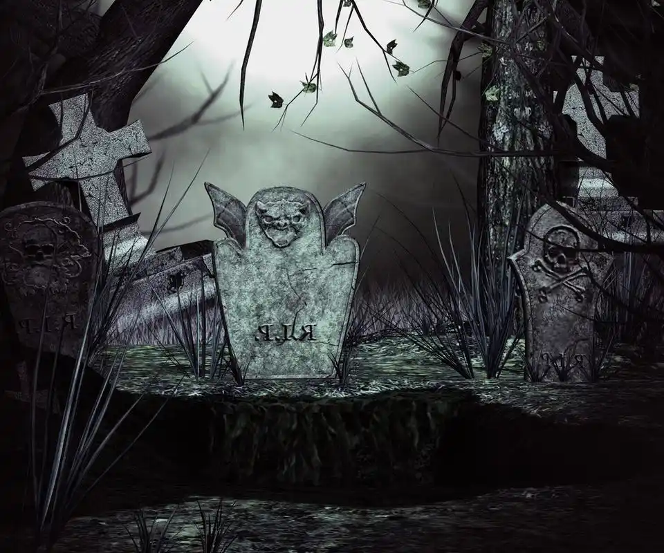 诡异的墓地,幽灵般的墓地的背景