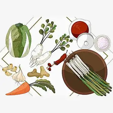 卡通手绘腌制辣白菜