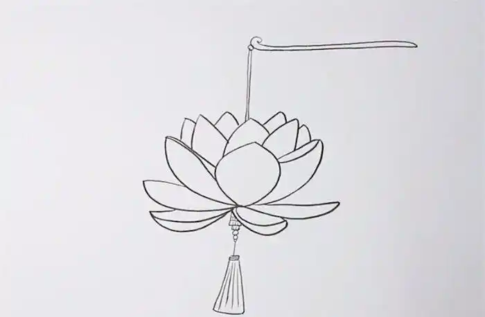 元宵吉祥 荷花灯简笔画元宵节荷花灯简笔画古风