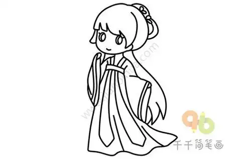 古装女孩简笔画古装女孩简笔画图片大全