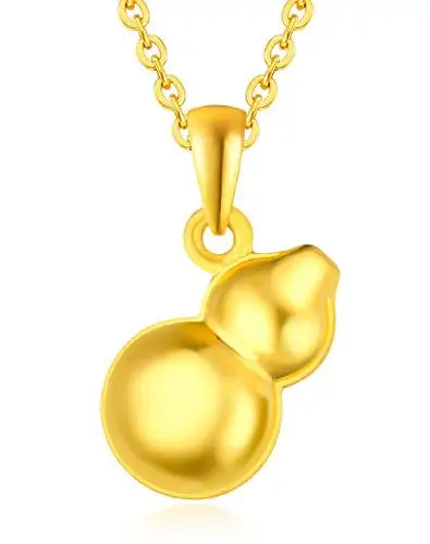 六福珠宝 足金平安如意葫芦黄金吊坠(计价/不含链)