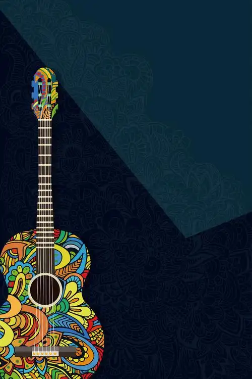 波普风吉他音乐会海报背景psd免抠素材免费下载_觅元素51yuansu.com