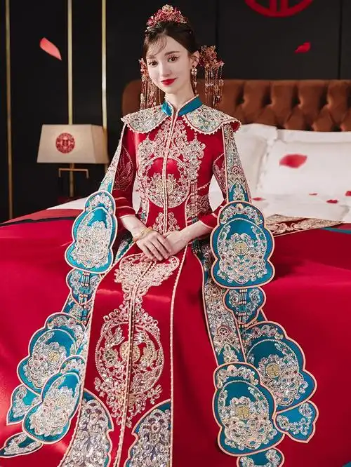 秀禾服新娘2022新款高级奢华高端重工结婚汉服新中式古装嫁衣婚服