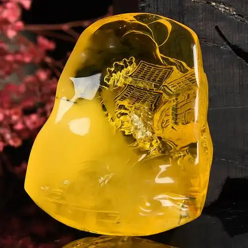 43.57g波罗的海蜜蜡意境山水吊坠