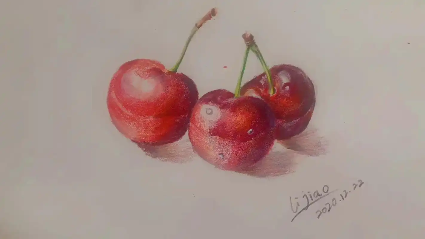 闲暇时间随意画的一组水果,要找我学画简单水果吗#彩铅画 - 抖音