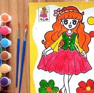 公园画画板小孩