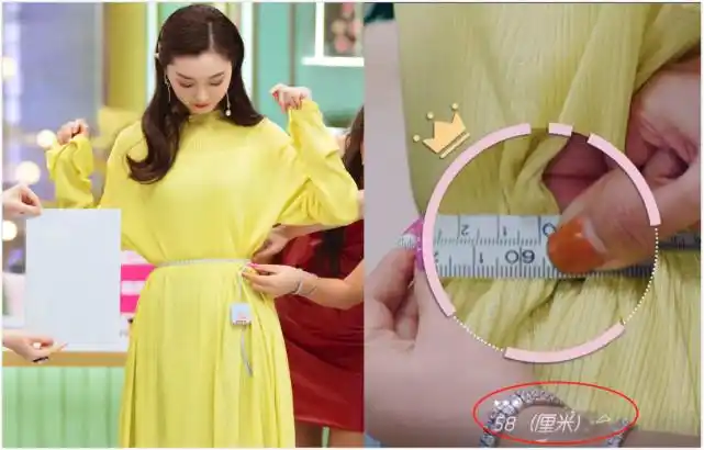 宋轶黄色连衣裙叠穿轻纱裙,量腰围看笑网友:比雷佳音头围还要小