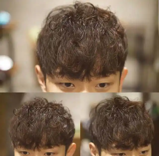 男士发根定位烫效果图