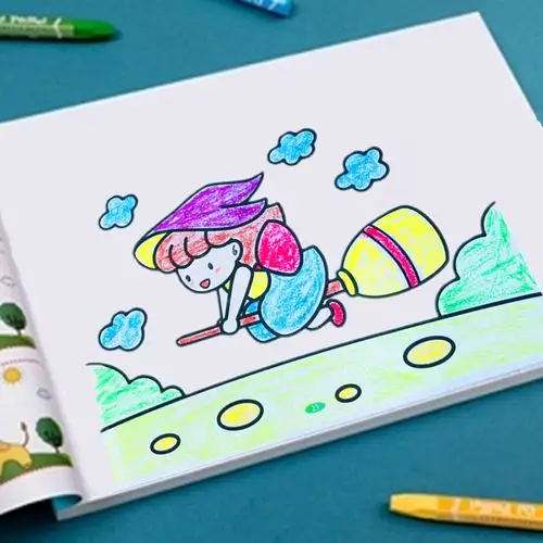 儿童涂色一本48页【没有笔】幼儿童涂色本画画书 宝宝启蒙涂鸦填色本