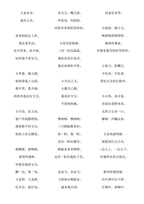 03岁朗朗上口的百首儿歌整理doc4页