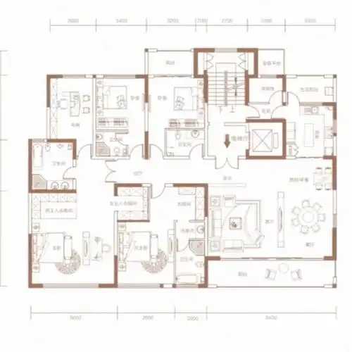 中建柒号院大平层新房手续285平五室两厅四卫