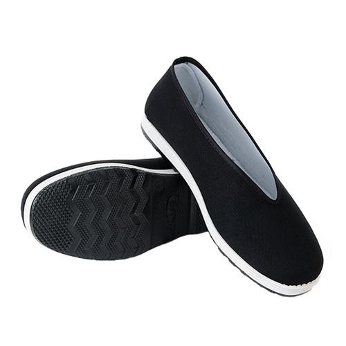 老北京方口劳保男鞋八路军布鞋子长征舞台演出布鞋黑色圆口老布鞋