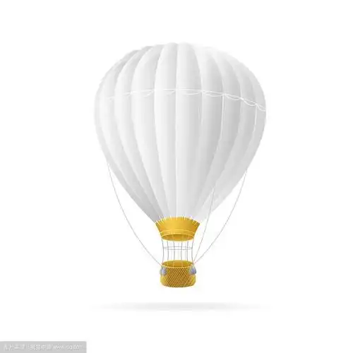 白色热气球孤立