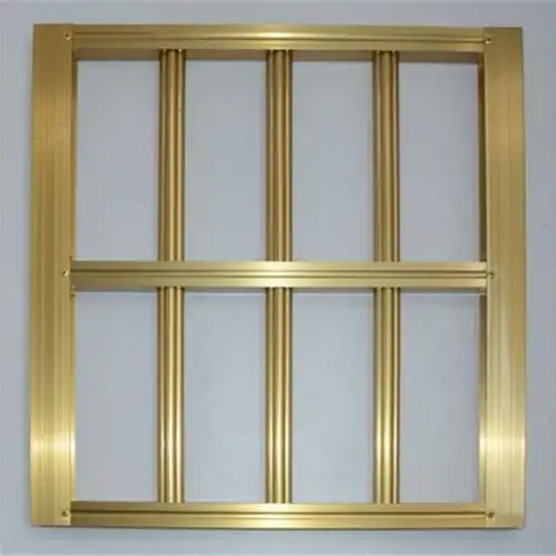 白金橡金色乳白咖啡灰色香槟黑色铝合金防盗窗网厂家直销 金色不包边