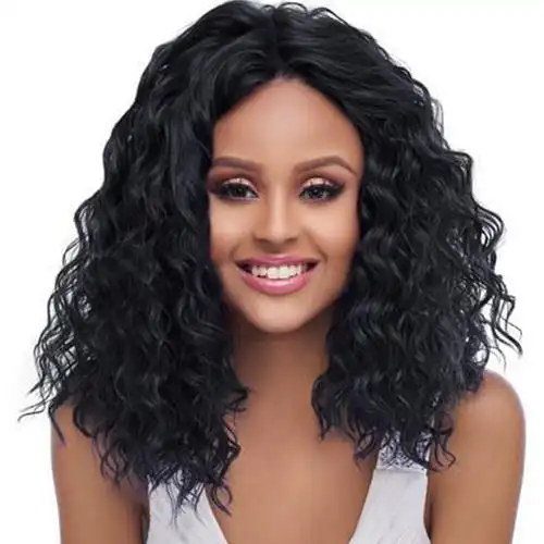 厂家直销外贸欧美黑人女士卷发跨境时尚中偏分假髪 玉米烫小卷发