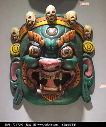 绿脸鬼神面具高清图片下载_红动中国