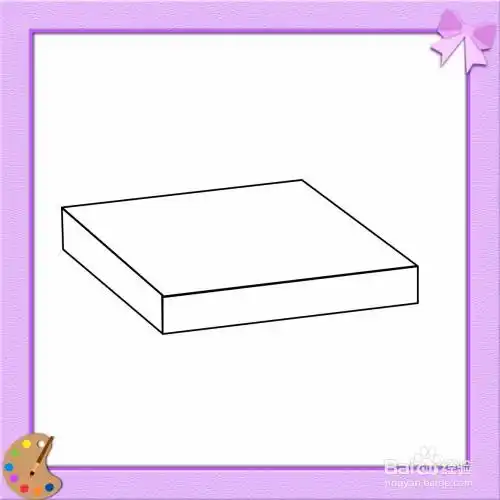 怎么画系着蝴蝶结的长方体盒子的简笔画?