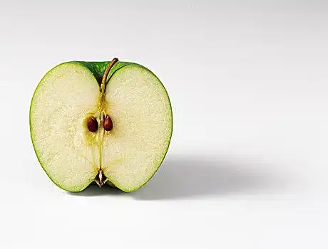青苹果,横断面,特写