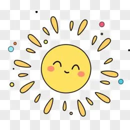 可爱卡通mbe手绘太阳公公笑眯眯表情