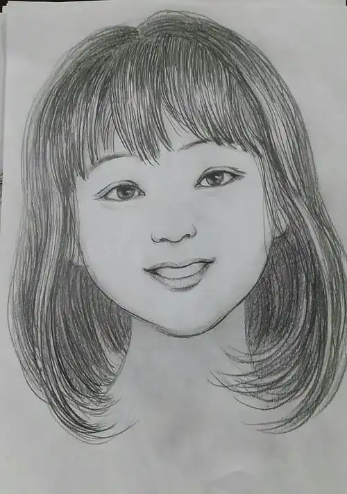 2018年吴元春现代写意人物班第11课《女童头像素描》一张增新