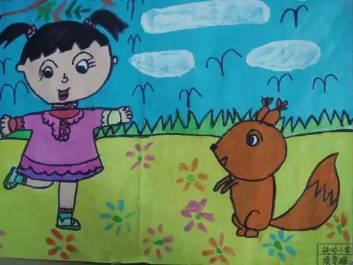 人与动物儿童简笔画画