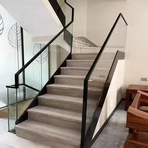 侧装宅边铝合金卡槽 预埋件玻璃固定u型槽玻璃扶手不锈钢楼梯包边