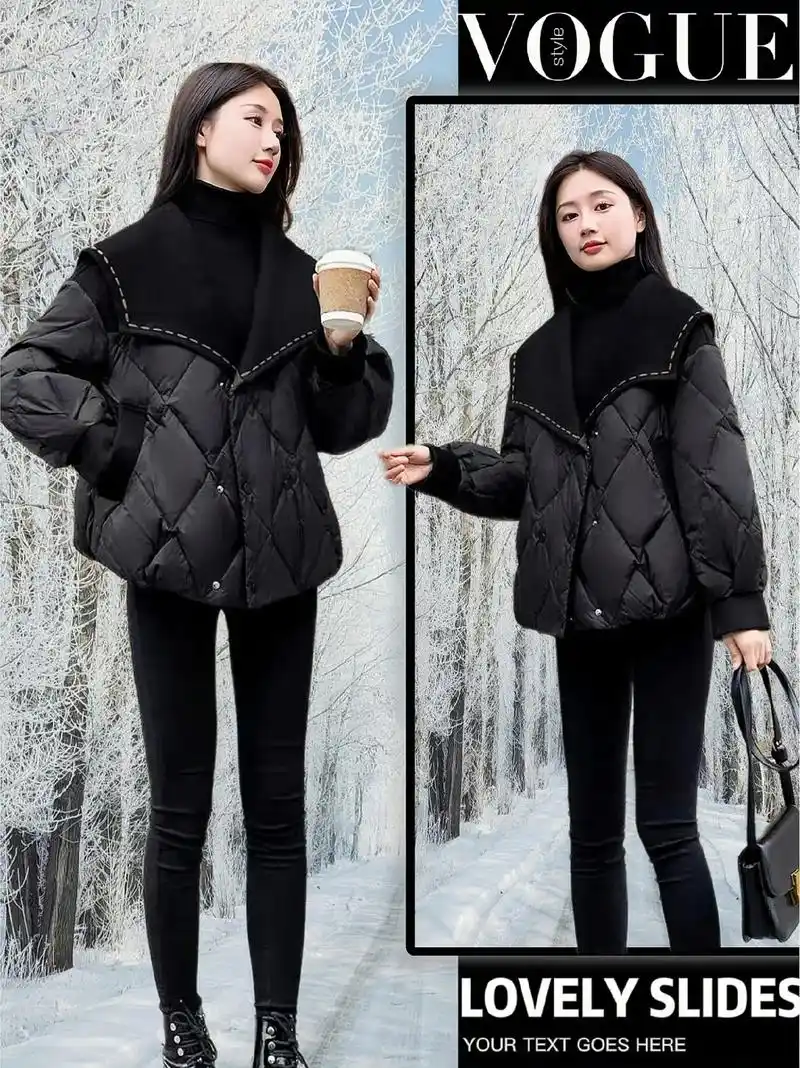 新款菱格棉服外套