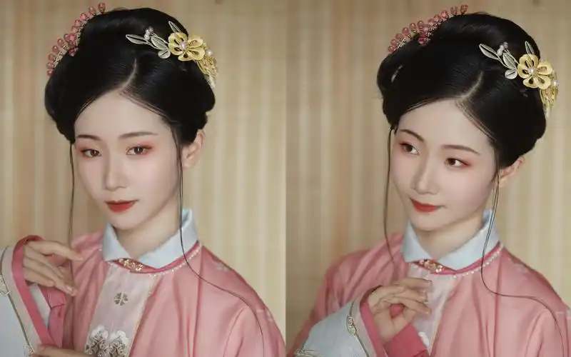 明制汉服发型教程 | 全真发 | 无发包