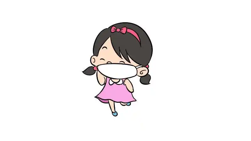 口罩的小孩简笔画画法
