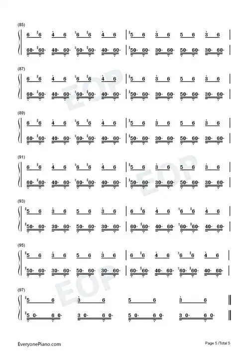 dark darker yet darker-传说之下bgm-undertale bgm双手简谱预览5