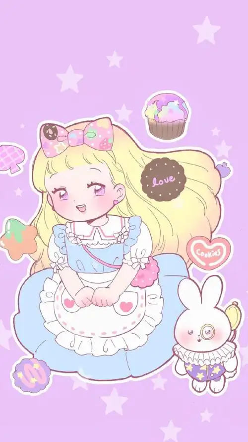 粉嫩少女心可爱卡通图片手机壁纸