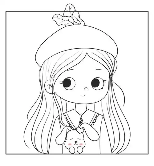 板绘线稿头像练习你的女孩