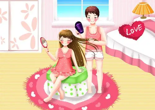 给吹头发也是最甜蜜最温馨的时刻,你觉得你生活中甜蜜的事情有哪些呢?