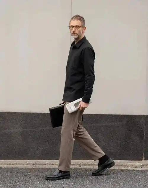 45 男士搭配都市轻商务通勤装_衬衫_休闲_黑色