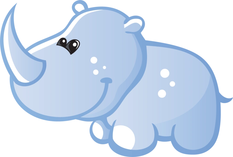 卡通手绘可爱小动物小河马英文字母