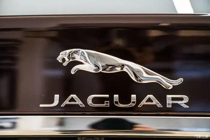 精美的车标,银色猎豹在风驰电擎.