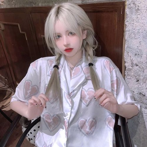 rose假发女中分lisa长直发网红中分灰色气质圆脸网红长发款全头套