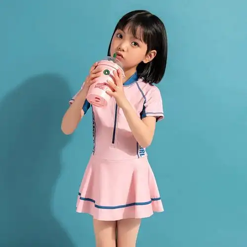 宝宝泳衣女宝女童2021年新款洋气可爱儿童女孩网红连体夏游泳衣装