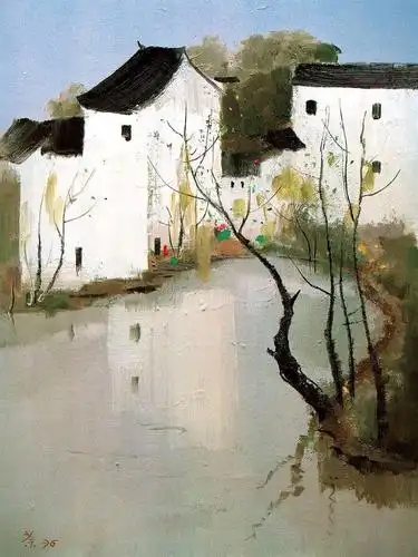 吴冠中 油画江南