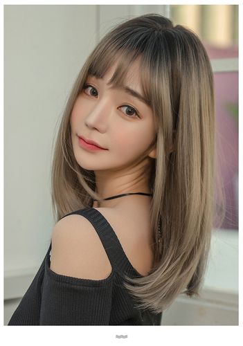 韩式发型假发女中长发长直发自然全头套式发套伪娘网红锁骨发短发